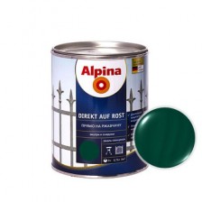 Эмаль алкидная ALPINA Direkt auf Rost Hammerschlageffekt прямо на ржавчину зеленая 0,75л