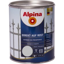 Эмаль алкидная ALPINA Direkt auf Rost Hammerschlageffekt прямо на ржавчину серая 0,75л