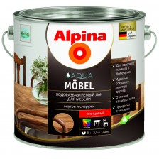 Лак акриловый глянцевый ALPINA Aqua Mobel для мебели 2,5л