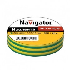 Изолента Navigator NIT-B15-20/YG желто-зеленая