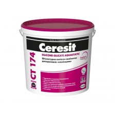 Декоративная силикатно-силиконовая штукатурка CERESIT CT174 (Гр. А зерно 1,0) 25кг