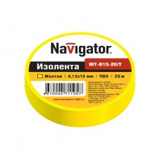 Изолента Navigator NIT-15-20/У желтая