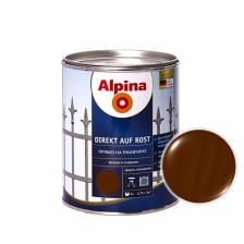 Эмаль алкидная ALPINA Direkt auf Rost Hammerschlageffekt прямо на ржавчину RAL8017 750мл