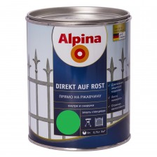 Эмаль алкидная ALPINA Direkt auf Rost Hammerschlageffekt прямо на ржавчину зеленая 2,5л