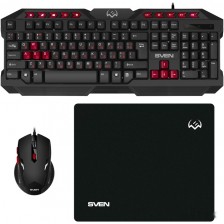Клавиатура+мышь Sven GS-9200 (черный, с ковриком)